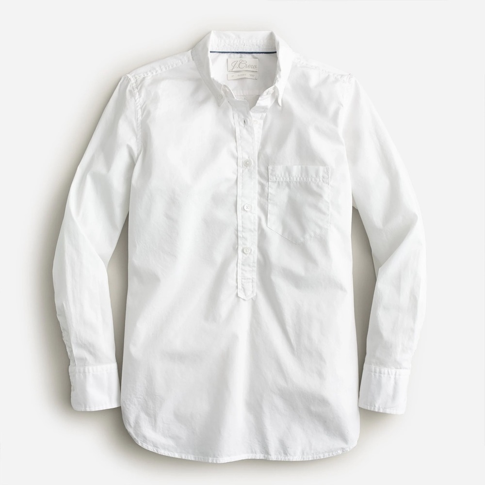 J.Crew Classic-fit washed cotton poplin popover size 2T
